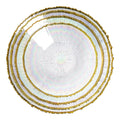 New Style Colorful Clear with Gold Edge Wedding Event Tableware Unbreakable Charger Plates for Restaurant Wedding