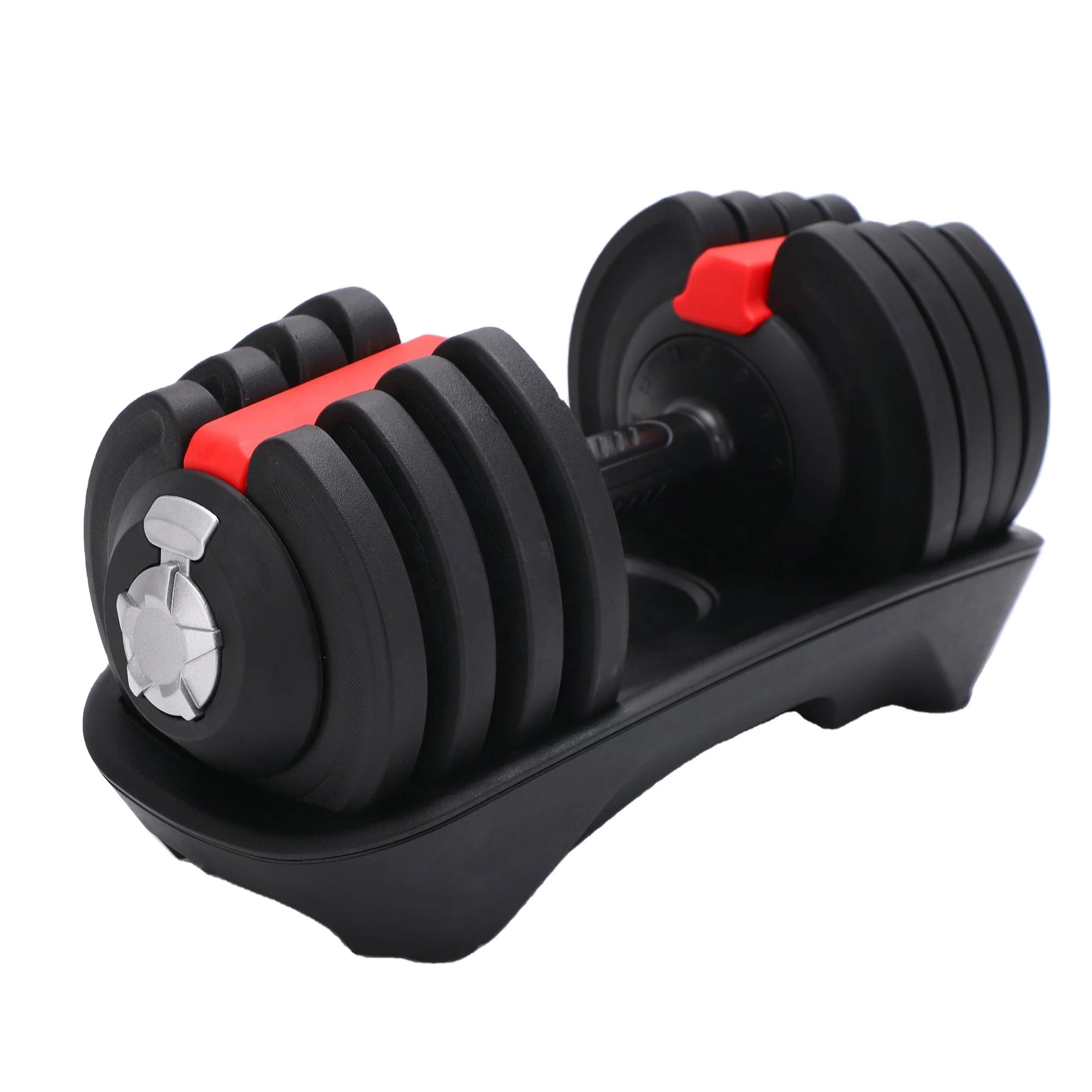Free Weights Home Fitness New 12 Levels Adjustable Dumbbell Sets Made of Rubber and Steel