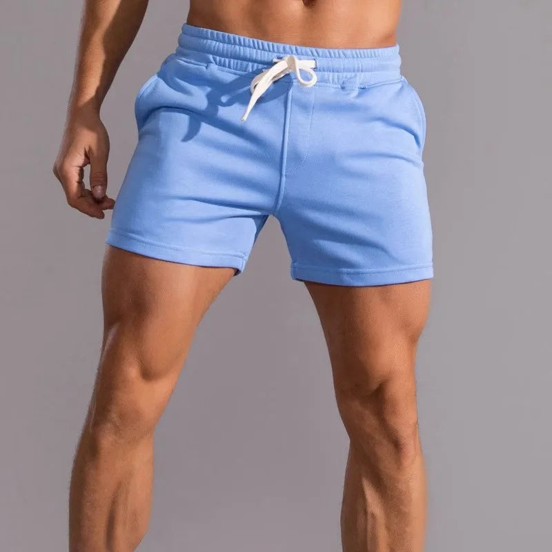 Men's 100% Polyester/Cotton Athletic Running Sweat Shorts Casual Gym Fitness Embroidered Pant Solid Pattern Fashionable Wear