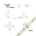 2pin 8mm Free Soldering LED Strip Snap Connector 2 Pin I L T X Shape Solderless Connector for 8mm 3528 2825 SMD LED Tape Lights