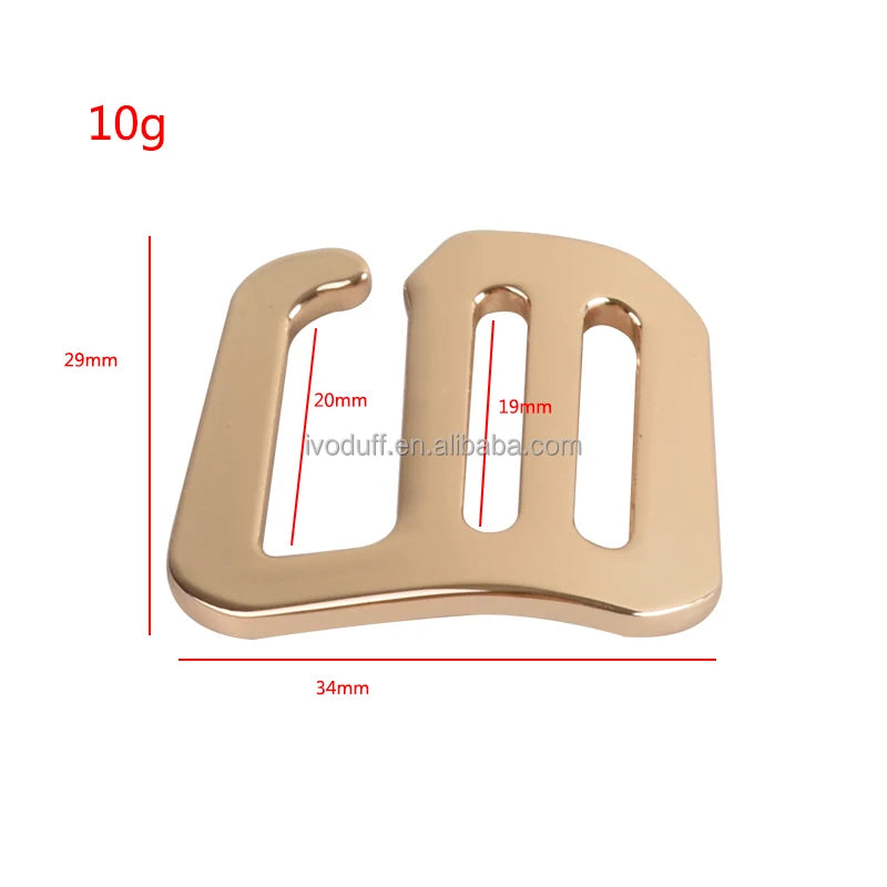 20mm Metal Light Gold Handbag Purse G Shape Hook Connector Strap Webbing Ladder Bag Slider Adjuster Buckle