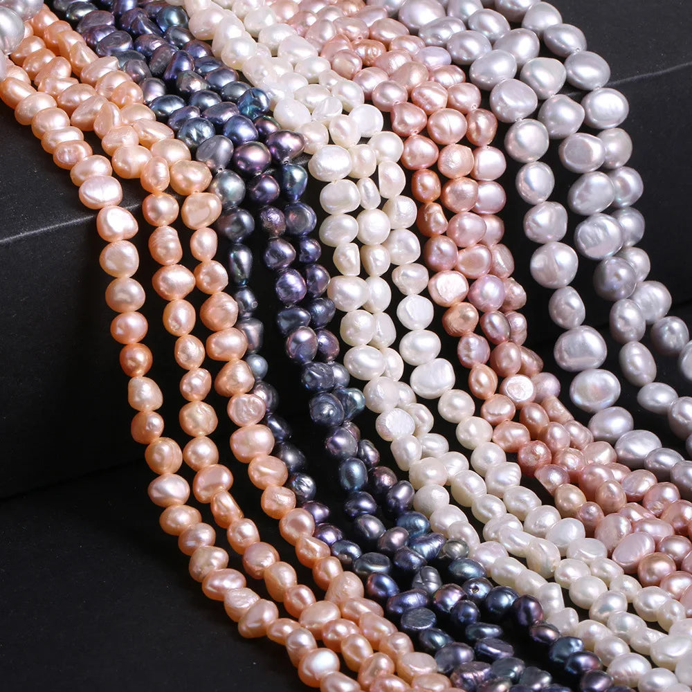 Baroque White/Pink/Purple/Black/Grey Freshwater Pearl Loose Beads 4-9mm 100% Natural Irregular Shaped Jewelry