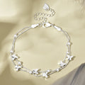 New Arrival Double Layer Bead Silver Color Bracelet Fashion Exquisite Sweet Butterfly Bracelet for Women