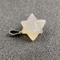HZ Natural Grey Agate Gemstone Crystal Quartz Merkaba Star Pendants for Gifts and Souvenir Crystal Craft Necklace Accessory