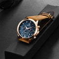 Reloj Hombre BNEYAR 5160 Fashion Sport Chronograph Clock Top New Men Quartz Wristwatches Leather Waterproof Gift Watch