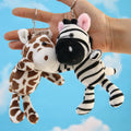 Cartoon Cute zebra Keychain Peluches Plush Animal Toys Keyring Kawaii Soft Plushie Stuffed Animal Toys Small zebra Keychain Gift