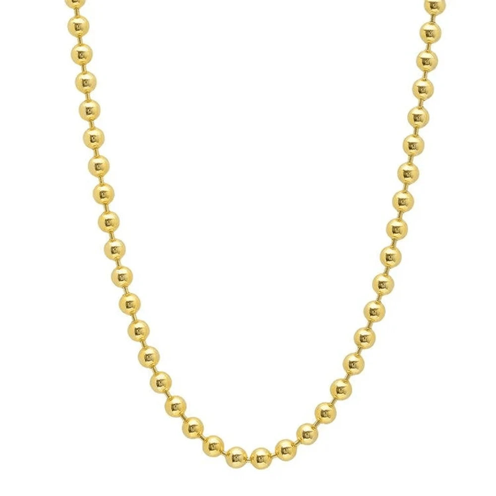Trendy Waterproof Beaded Chain Necklace 18K Gold Plated Ball Chain Stainless Steel Different Size Ball Chain