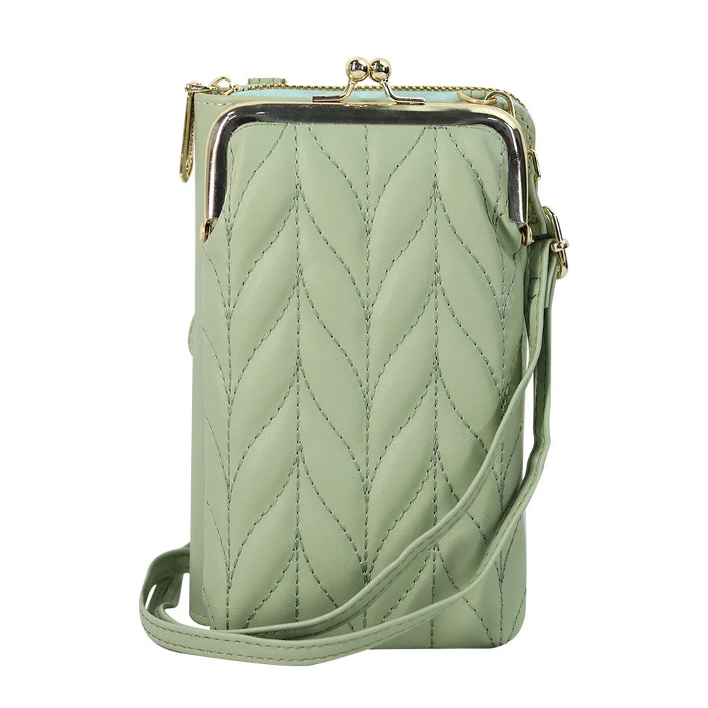 Wholesale Unisex Fashion Mobile Phone Bag Pu Leather Luxury Single Button Shoulder Messenger Bag Wallet