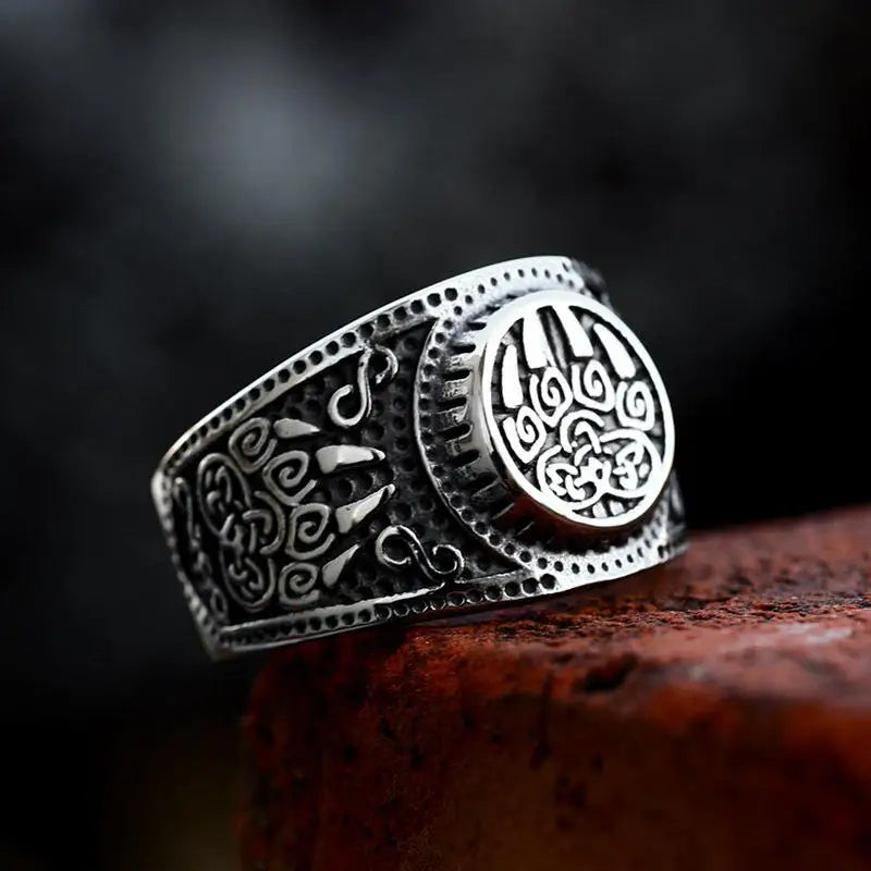 Wholesale Top Quality Silver Color Stainless Steel Bear Paw Viking Rings Jewelry for Men Boy