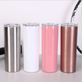 2025 New Idea 20oz Double Wall Stainless Steel Vacuum Insulated Skinny Tumblers with Lid and Straw Milk Mugs Branded Mugs Set