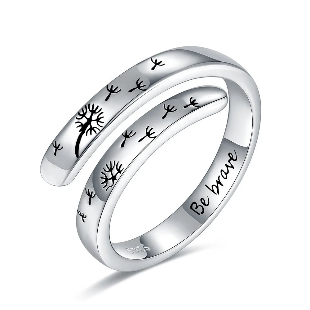 Fashion 925 Sterling Silver Adjustable Ring for Women Simple Customized Rings for Gift