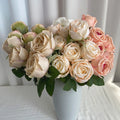 9 Head Thick New Curly Bundle Rose Flower Wedding Dekoration Artifical Flowers