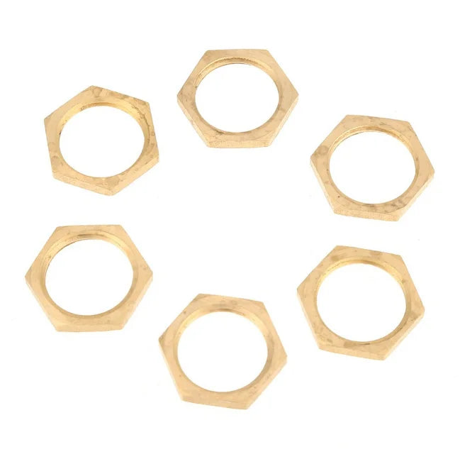Thread 7/16 M10 1/2" 3/4" 1" BSP UNF Brass Hex Insert Lock Panel Thin Nuts Hex Lock Nut Female Thread Pipe Fittings