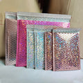Rainbow Metallic Holographic Padded Envelope Polymailer Bag Waterproof Shockproof Shipping Clothing Packaging Bubble Supermarket