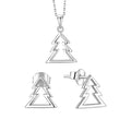 Fashion Women 925 Sterling Silver Gold Plated Celtic Christmas Tree Earring Necklace Engagement Wedding Bridal Party Gift