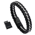 Fashion Stainless Steel Jewelry  Cowhide Bracelet Magnetic Buckle Simple Leather Bracelet for Men