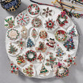 Trendy Multi-Color Glass Rhinestone Christmas Tree Brooch Festive Holiday Pins for Fashion Gifts and Parties