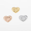 Stainless Steel Heart Jigsaw Valentine's Day Gift Oven Vacuum Plating Mirror Polishing Necklace Accessories Pendant