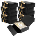 Black White Kraft Paper Folders Wedding Gifts Customizable Recycled Materials Ribbon Stamping Packaging