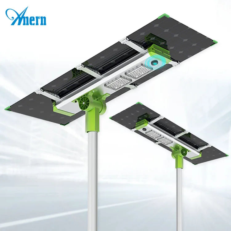 ANERN Innovative Design Double-sided Monocrystalline Solar Cells 200w Solar Led Street Light
