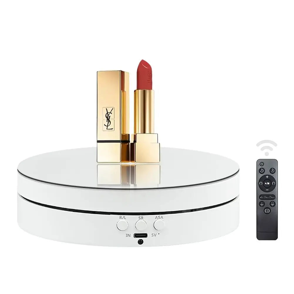 15.5cm Mirror Photography Turntable Degree Rotating Electric Turntable Motorized Rotating Display Stand for Jewelry Turntable