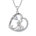 Valentine'S Day Necklace 925 Sterling Silver Heart Pendant Necklace Heart Custom Moissanite Jewelry Gifts for Girlfriend Couple