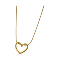 Inspire Jewelry Minimalist Stainless Steel Snake Chain 18K Gold Plated Hollow Love Heart Pendant Necklaces Trendy Women Fashion