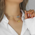 Light Luxury Gold Plated Stainless Steel Pendant Necklace with Link Chain High Sense 11:11 for Party Occasions