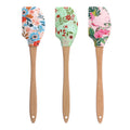 Heat Resistant Durable Fun Baking Gift Cake Kitchen Spatula Flower Pattern  Printed Silicone Rubber Pastry  Spatulas
