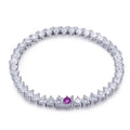 Messi Gems MSB-515 Fashion Jewelry Gift 18K White Gold pink Sapphire Heart Cut Lab Grown Diamond Tennis Bracelet