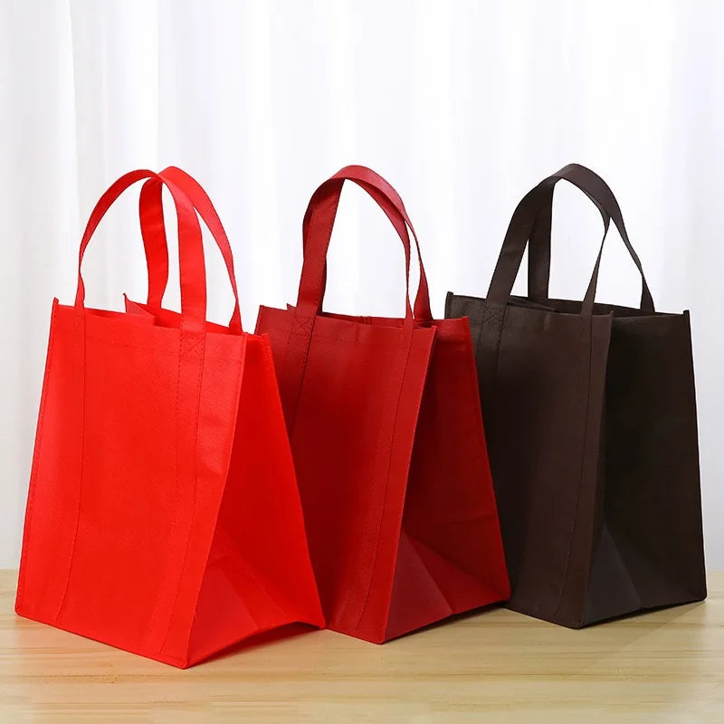 Custom Eco-Friendly Reusable Burgundy Grocery Tote Shopping Bags Promotional Recycle Fabric Market with Personalized Logo