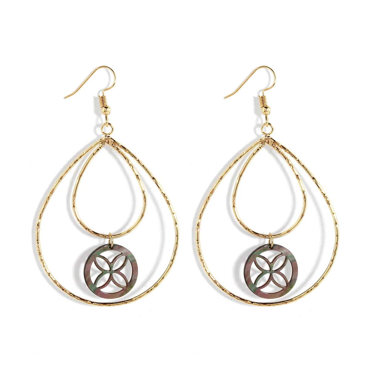 Hawaiian Jewelry Wholesale Freshwater Shell Waterdrop Shape Earring New Trend Gold Plated Fashion Earrings Jewelry