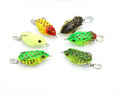Popular 4/5/5.5cm Soft Frog Lure with Double Hook Top Water Simulation Frog Crank Wobbler for Fly Fishing Soft Tube Bait