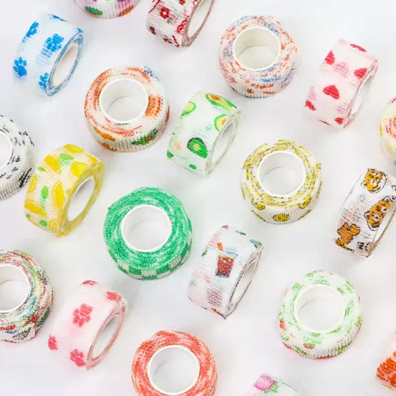 Creative Kawaii Cartoon Hand Tape with Finger Protection Anti-Wear Office Adhesive Tape for Stationery Use