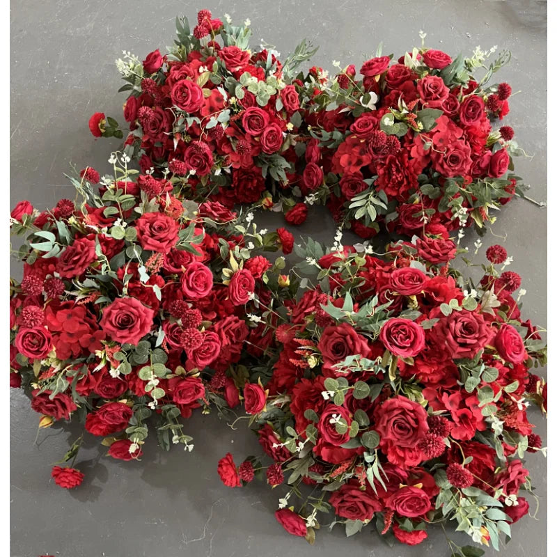 A-1590 Wholesale Silk Red Rose Fake Flower Balls Floral Table Decoration Artificial Flower Ball Centerpieces for Wedding