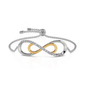 YFN Jewelry 925 Sterling Silver Two Tone Zircon Infinity Chain Bracelet for Women