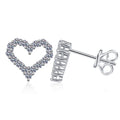 1Carat Real GRA Certified Moissanite Heart Stud Earrings Pass Diamond Tester for Women Girls Sterling Silver Diamond Earrings