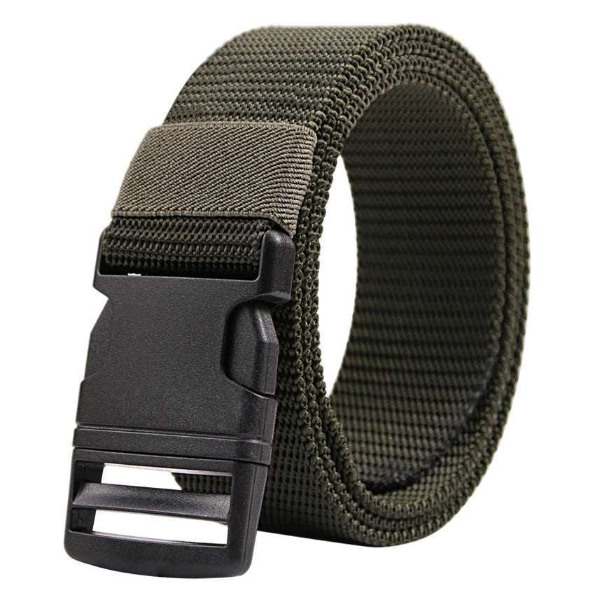Custom Cheap Plastic Quick Release Buckle Belt Outdoor Casual Golf Nylon Belt for Men