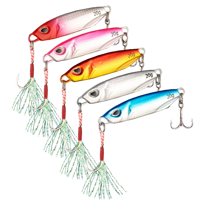 10g15g2030g40g Slow Jigging Lure  Metal Spoon Lead Fish Lure with Hook Sea Saltwater Bass Fishing Lures