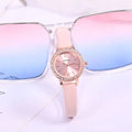 New Fashion Classical Design Pink Quartz Wrist Watch for Women Exquisito Leather Band Japanese Movement Pointer Dial Display