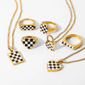 2022 Popular Women Colorful Enamel Jewelry Stainless Steel Custom Heart Pendant Necklace for Party