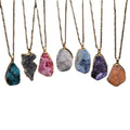 Fashion Irregular Natural Quartz Crystal Stone Pendant Necklace Jewelry for Women