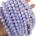 Round Bead Lavender Color Processed Jade Stone Light Purple Loose Beads Strand for DIY Bracelet Accessories Jewelry Makingg