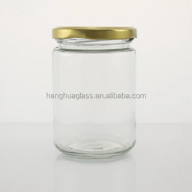 300ml 10oz Wide Mouth Food Canning Glass Storage Jar 30cl Round Pickles Mayonnaise Jam Glass Jar Honey Jars with Tin Lid