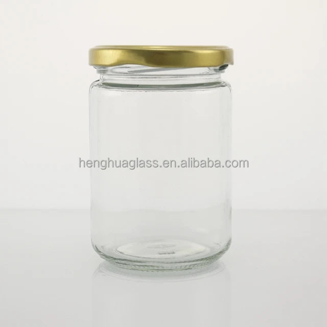 300ml 10oz Wide Mouth Food Canning Glass Storage Jar 30cl Round Pickles Mayonnaise Jam Glass Jar Honey Jars with Tin Lid