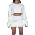 K210651 Clothing Manufacturers Custom Summer Streetwear Crop Top Short Dress Suit Two Piece Set Women Clothing Skirt Sets