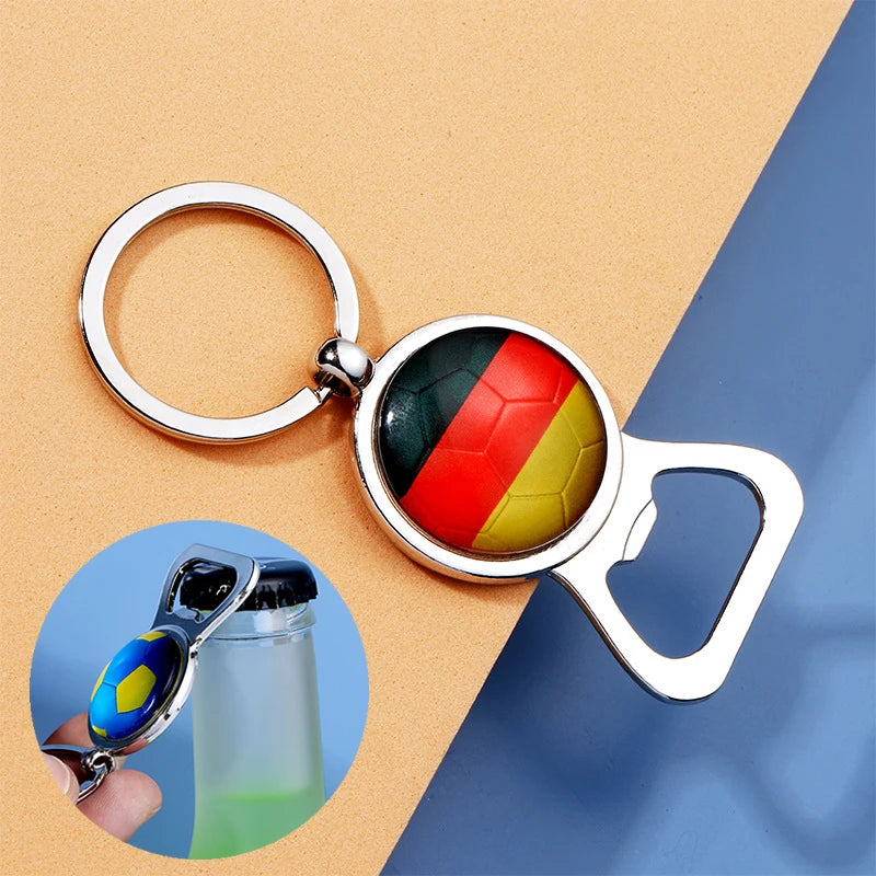 World Football Cup Country Flag Multifunctional Bottle Opener Keychain Football Soccer Fans Gift Souvenir Key Chain