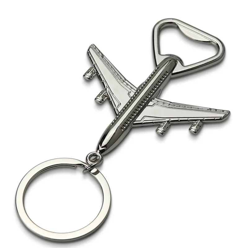 Plane Bottle Opener Keychain for Men Car Bag Keyring Air Plane Model Fighter Toy Travel Fashion Gift