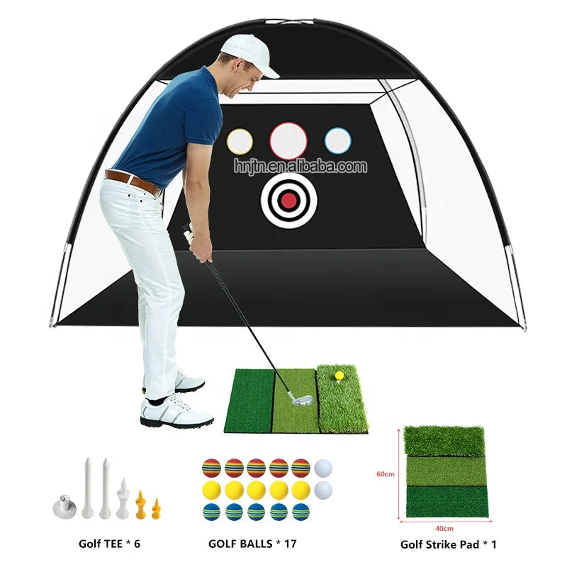 Portable Golf Hitting Net Golf Chipping Net Foldable Golf Net Golf Training Net Golf Practice Net Black