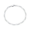 SB66 Wholesale Price of Factory 925 Sterling Silver 3.3MM Solid Diamond-Cut Figaro Link Chain Bracelet for Men